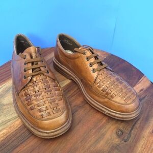 Rieker Antistress Woven Leather Oxford Shoe Caramel Brown Men's US 10 (EU43)